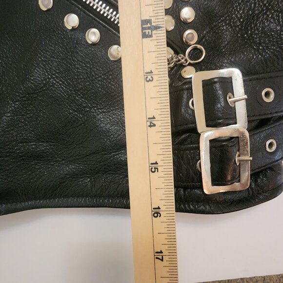 Vintage 1980s Vanguard Studded Leather Biker Jacket Women’s Medium Cropped - Picture 6 of 16